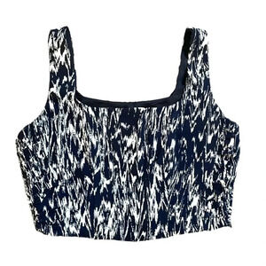 House Of Harlow 1960 Revolve Ruched Black & White top Cropped Size M NWT Dressy